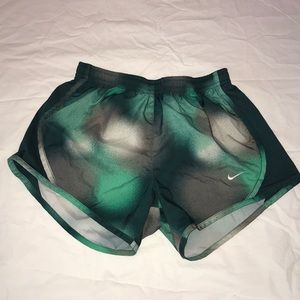 Grey & Green Nike Athletic Shorts